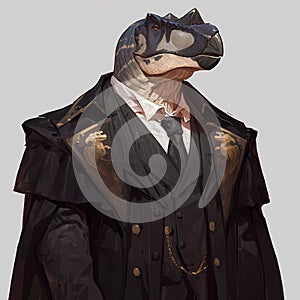 Elegant Dinosaur in Suiting Attire