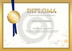 Elegant diploma certificate template for completion