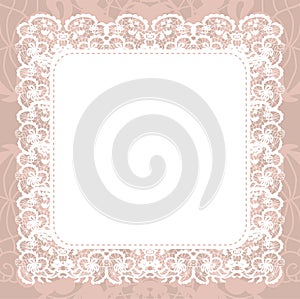 Elegant doily on lace gentle background