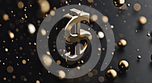Elegant Dollar Sign with Golden Orbs Concept