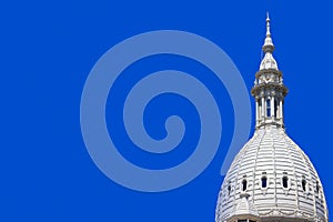 Elegant dome of Michigan state Capitol building