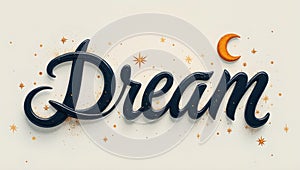 Elegant Dream script with stars and moon