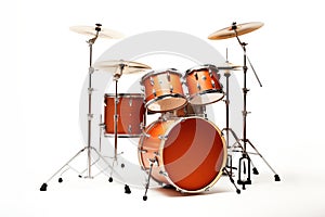 Elegant Drum Set Isolated on White Background