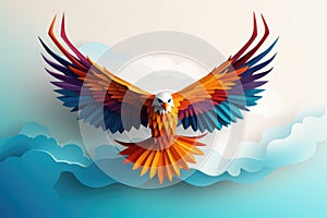 elegant eagle paper art AI generated