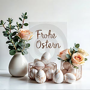 Elegant Easter: Modern Spring Decoration, generative ai