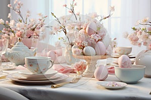 Elegant Easterthemed table setting with fine