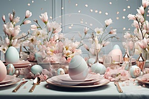 Elegant Easterthemed table setting with fine