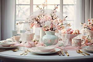 Elegant Easterthemed table setting with fine