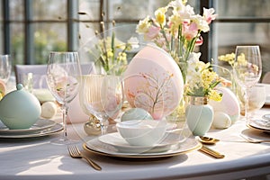 Elegant Easterthemed table setting with fine