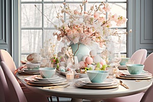 Elegant Easterthemed table setting with fine