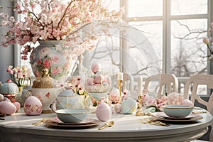 Elegant Easterthemed table setting with fine