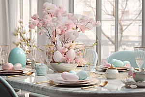 Elegant Easterthemed table setting with fine