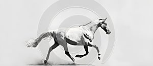 Elegant Equine Elegance: Monochrome Majesty. Concept Elegant Equine, Monochrome Majesty, Equine