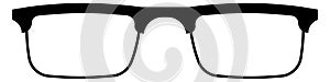 Elegant eyeglasses symbol. Black glasses frame icon