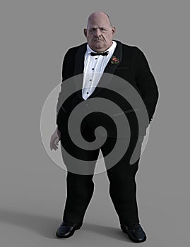 Elegant fat man in Tuxedo