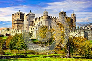 Medieval castles of Italy - Castello di Fenis in Valle d`Aosta photo