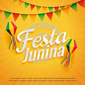 Elegant festa junina poster holiday greeting