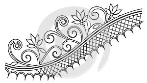 Elegant Filigree Lace Border Design Element, vector design Generative AI