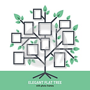 Elegant flat tree with photo frames