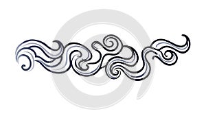 Elegant Dark Swirls Abstract Decorative Vector Element, vector design Generative AI