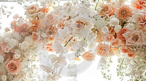 Elegant Floral Arrangement in Soft Pastel Tones for Weddings photo