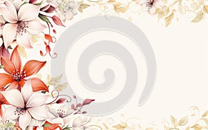 Elegant Floral Frame with Pastel Blossoms