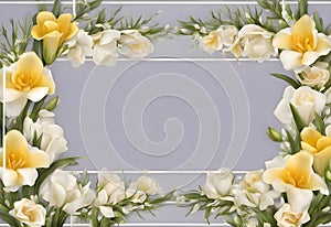 Elegant Floral Frame with Yellow and White Flowers