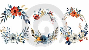 Elegant Floral Frames for Wedding Invitations Generative AI