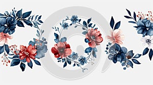 Elegant Floral Frames for Wedding Invitations Generative AI
