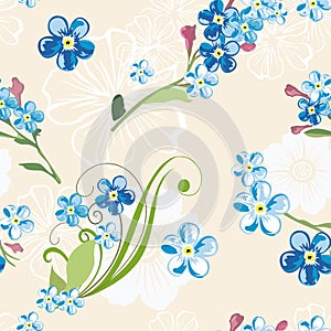 Elegant floral seamless pattern background for your design