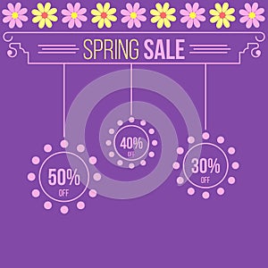 Elegant floral spring sale advert template