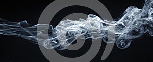 The elegant flow of smoke against a dark background. AI generated image photo