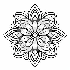 Elegant Flower: Free Printable Flower Pattern For Coloring