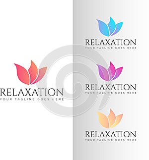 Elegant flower leaf logo template modern relaxing colorful vector