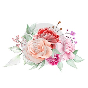 Elegant flowers arrangements composition for wedding or greeting cards element