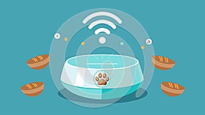 An elegant food bowl with builtin sensors that can detect common food allergens and make alternative food suggestions photo