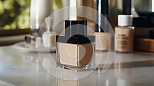 Elegant Foundation Bottle On A Marble Surface