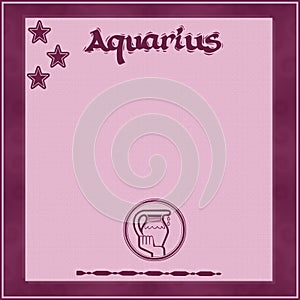 Elegant frame with zodiac sign-Aquarius photo