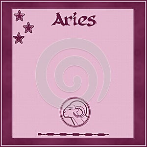 Elegant frame with zodiac sign-Aries photo