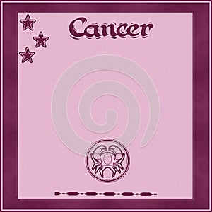 Elegant frame with zodiac sign-Cancer