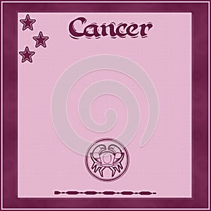 Elegant frame with zodiac sign-Cancer photo