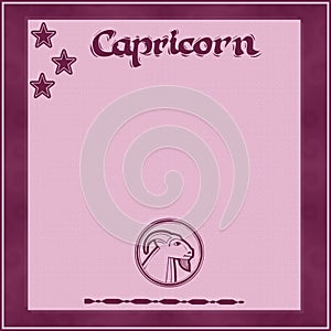 Elegant frame with zodiac sign-Capricorn
