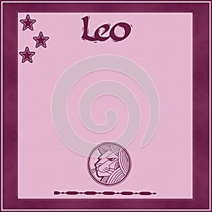 Elegant frame with zodiac sign-Leo photo