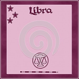 Elegant frame with zodiac sign-Libra photo