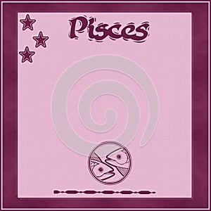 Elegant frame with zodiac sign-Pisces