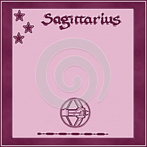 Elegant frame with zodiac sign-Sagittarius photo