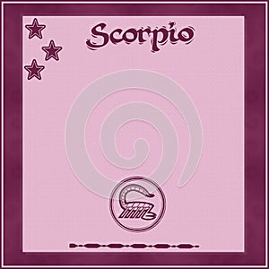 Elegant frame with zodiac sign-Scorpio photo