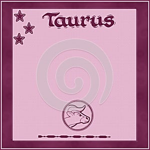 Elegant frame with zodiac sign-Taurus photo
