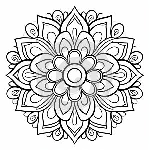Elegant Free Printable Mandala Flower Coloring Page