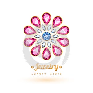 Elegant gemstones vector jewelry decoration. photo